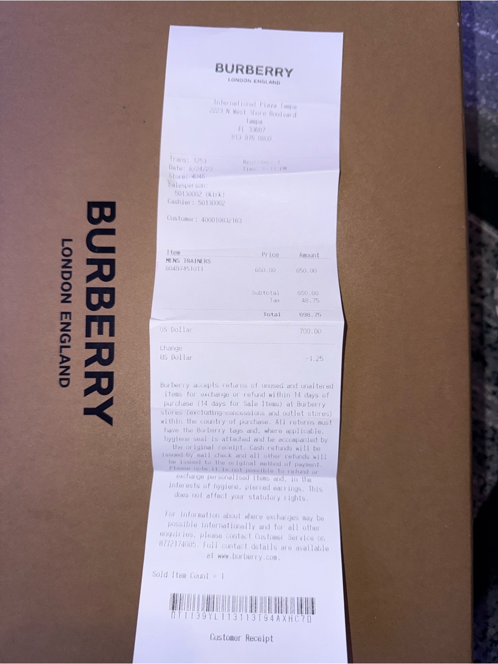 Burberry Low-Top Sneakers with - Picture 8 of 8